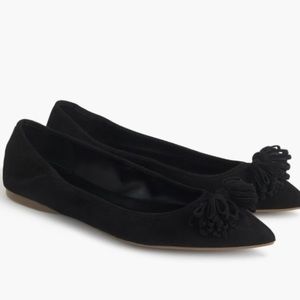 J. Crew Lottie Tassel Flats in Suede